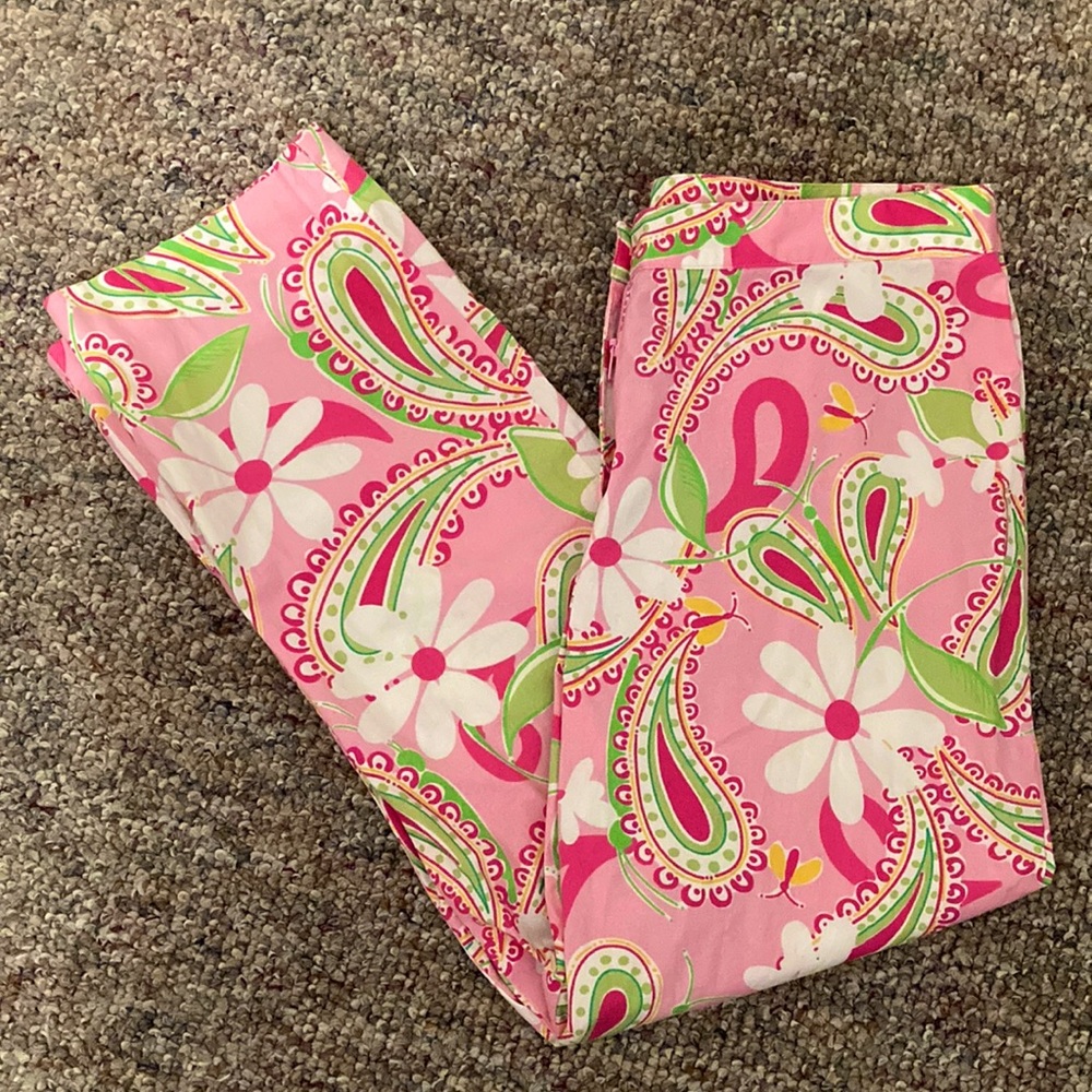 Lilly Pulitzer pink capri pants
